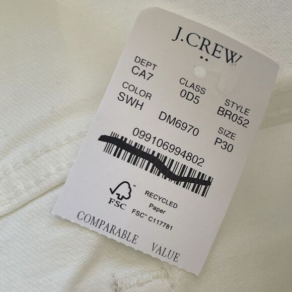 J.Crew Petite Wide-leg Jean in All-day Stretch Size 30P Seashell White NEW BR052 - Picture 5 of 13